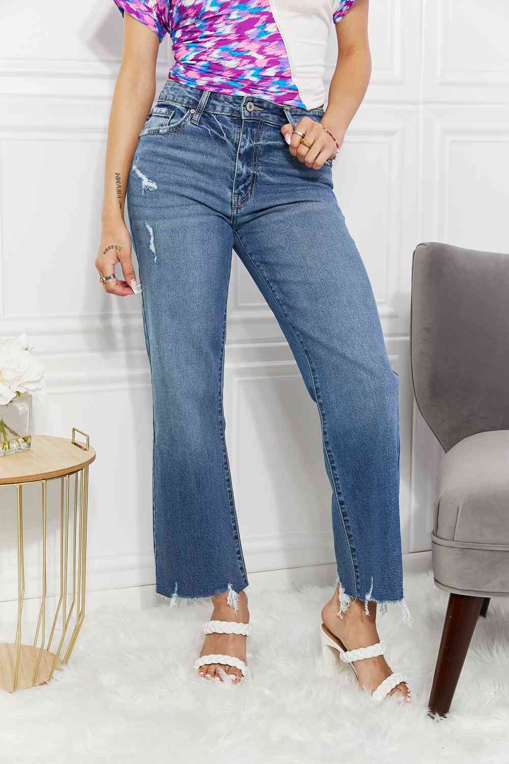 Kancan Melanie Crop Wide Leg Jeans - Follower Of Faith Apparel