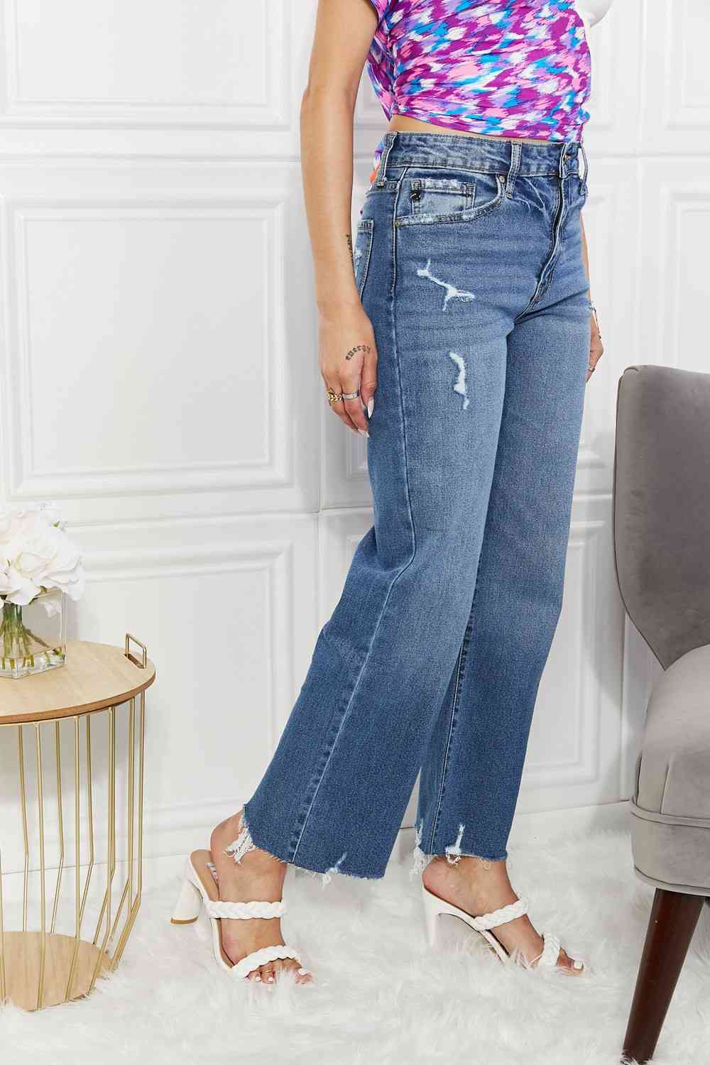 Kancan Melanie Crop Wide Leg Jeans - Follower Of Faith Apparel