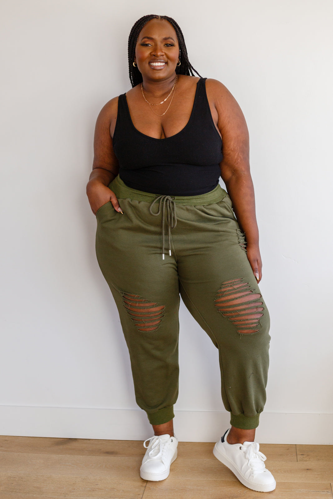 Kick Back Distressed Joggers in Olive - Premium Womens -  Follower Of Faith Apparel 1XL, 1XL23, 2-2-2023, 2XL, 2XL23, 3XL, 3XL23, ASF3-9-2023, ASFWINTER23, Athleisure, Ave Marketplace, Bottoms, FD2-2-2024, FD2-9-2024, Grace, H12-29-23, Indoor, Joggers, Large, Lifestyle, Medium, S23, Small, Sonia, White Birch, winter23, XL, XL23 Shop our Christian T-Shirts & Apparel