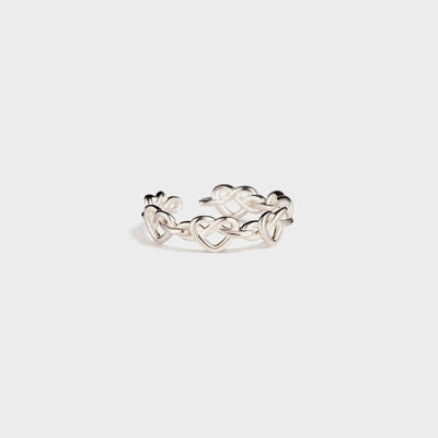 Knotted Hearts Sterling Silver Open Ring{{ shop.domain }Trendsi925 high quality sterling silver ring, 925 sterling silver, christian sterling silver ring, faith ri