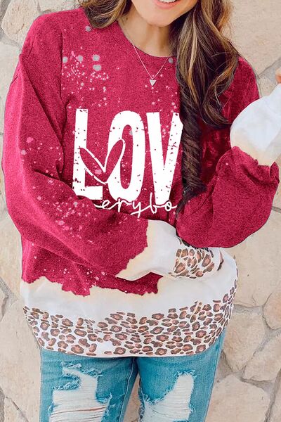 LOVE EVERYBODY Leopard Round Neck Ladies Sweatshirt - Premium Sweatshirt -  Follower Of Faith Apparel Ladies sweatshirt, Ladies sweatshirts, Leopard, Leopard print, Leopard print sweatshirt, Love everyone sweatshirt leopard print, new, new arrivals, Ship From Overseas, SYNZ Shop our Christian T-Shirts & Apparel