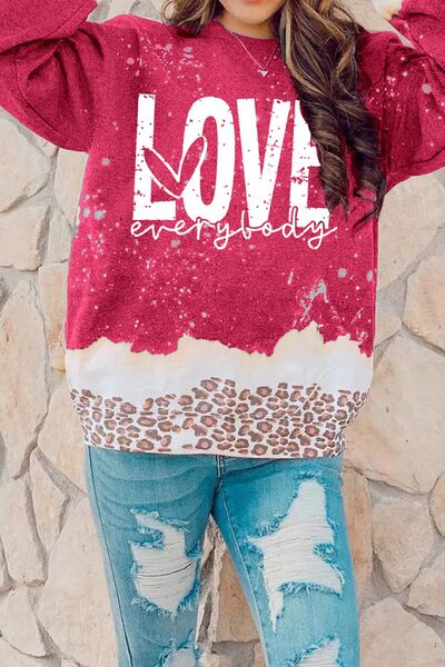 LOVE EVERYBODY Leopard Round Neck Ladies Sweatshirt - Premium Sweatshirt -  Follower Of Faith Apparel Ladies sweatshirt, Ladies sweatshirts, Leopard, Leopard print, Leopard print sweatshirt, Love everyone sweatshirt leopard print, new, new arrivals, Ship From Overseas, SYNZ Shop our Christian T-Shirts & Apparel