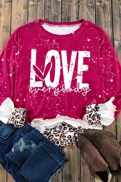 LOVE EVERYBODY Leopard Round Neck Ladies Sweatshirt - Premium Sweatshirt -  Follower Of Faith Apparel Ladies sweatshirt, Ladies sweatshirts, Leopard, Leopard print, Leopard print sweatshirt, Love everyone sweatshirt leopard print, new, new arrivals, Ship From Overseas, SYNZ Shop our Christian T-Shirts & Apparel