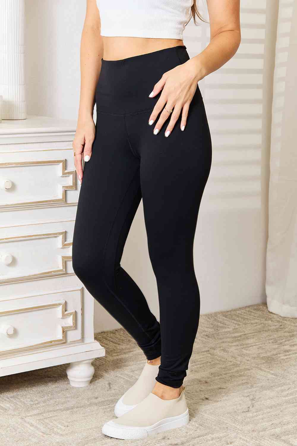 Ladies Basic Bae Ultra Soft High Waist Sports Leggings - Premium  -  Follower Of Faith Apparel Basic Bae, Ship from USA Shop our Christian T-Shirts & Apparel