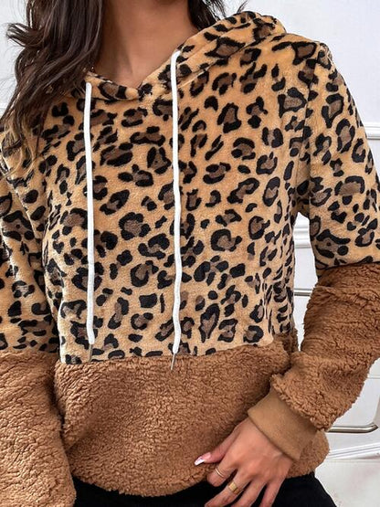 Ladies Leopard Drawstring Long Sleeve Hoodie - Premium Hoodie -  Follower Of Faith Apparel Animal print hoodie, ladies hoodie, Leopard hoodie, new, new arrival, new arrivals, Romantichut, Ship From Overseas Shop our Christian T-Shirts & Apparel