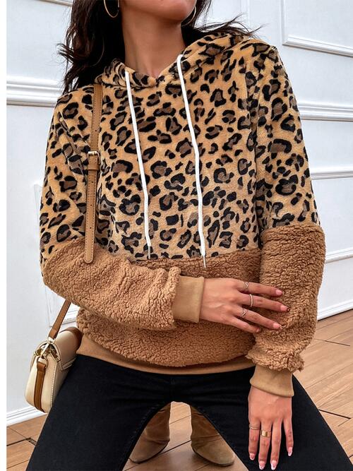 Ladies Leopard Drawstring Long Sleeve Hoodie - Premium Hoodie -  Follower Of Faith Apparel Animal print hoodie, ladies hoodie, Leopard hoodie, new, new arrival, new arrivals, Romantichut, Ship From Overseas Shop our Christian T-Shirts & Apparel