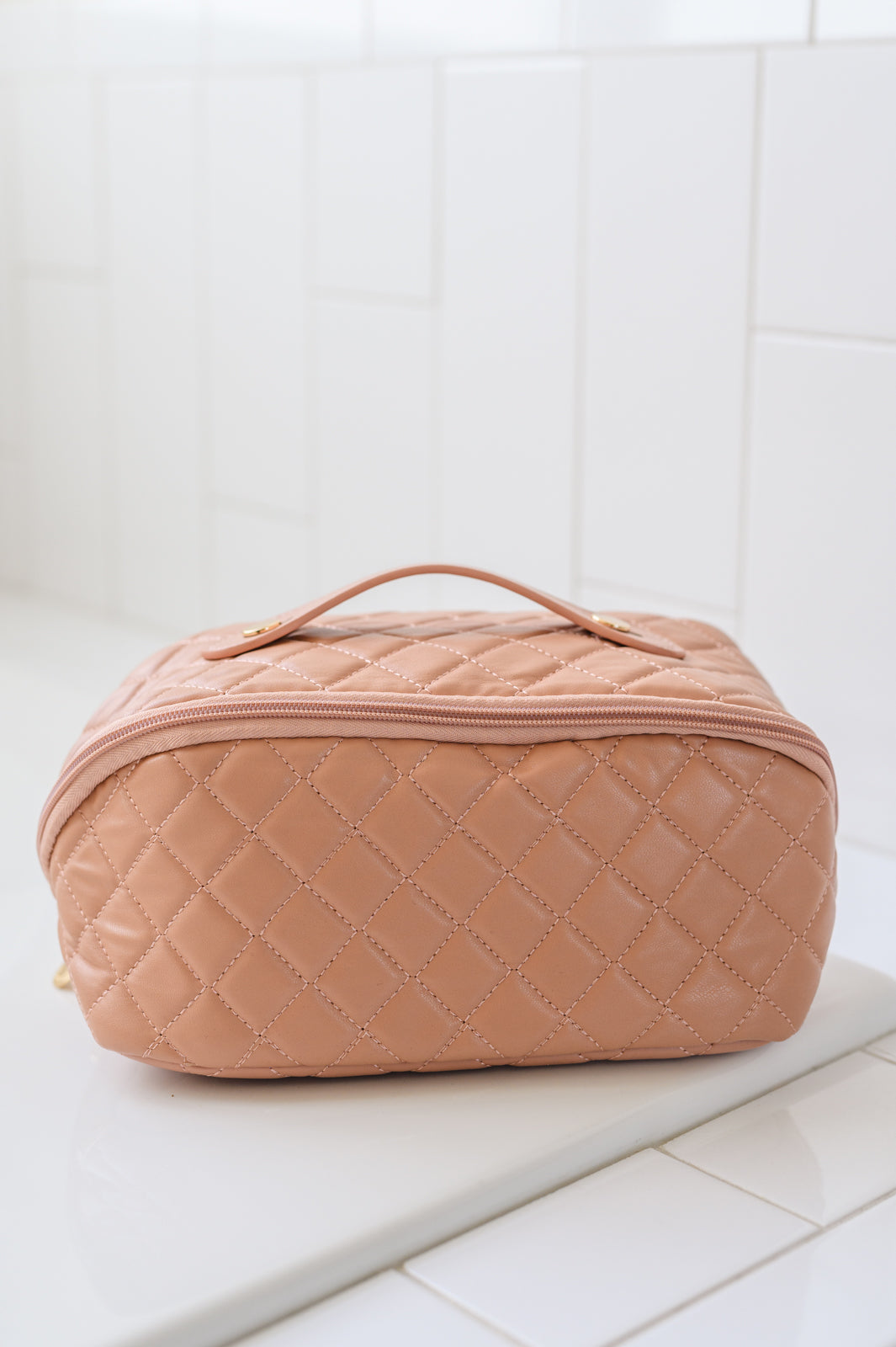 Large Capacity Quilted Makeup Bag in Pink - Premium Bags -  Follower Of Faith Apparel 2-8-2024, Accessories, Ave Shops, Cosmetic bag, Home & Decor, Makeup Bags, OS, Valentine 24 Shop our Christian T-Shirts & Apparel