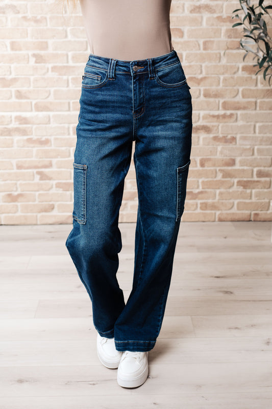 Leila High Rise Cargo Straight Jeans - Premium Denim -  Follower Of Faith Apparel 0/24, 1/25, 11/30, 13/31, 14W, 15/32, 16W, 18W, 20W, 22W, 24W, 3/26, 5/27, 6-12-2024, 6-19-2024, 7-2-2024, 7-30-2024, 7-9-2024, 7/28, 88725, 9/29, Bottoms, Cargo, Denim, flatrate, JB6-12-2024, JBAvailableNow, Judy Blue Shop our Christian T-Shirts & Apparel