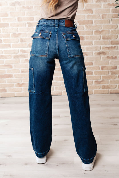 Leila High Rise Cargo Straight Jeans - Premium Denim -  Follower Of Faith Apparel 0/24, 1/25, 11/30, 13/31, 14W, 15/32, 16W, 18W, 20W, 22W, 24W, 3/26, 5/27, 6-12-2024, 6-19-2024, 7-2-2024, 7-30-2024, 7-9-2024, 7/28, 88725, 9/29, Bottoms, Cargo, Denim, flatrate, JB6-12-2024, JBAvailableNow, Judy Blue Shop our Christian T-Shirts & Apparel