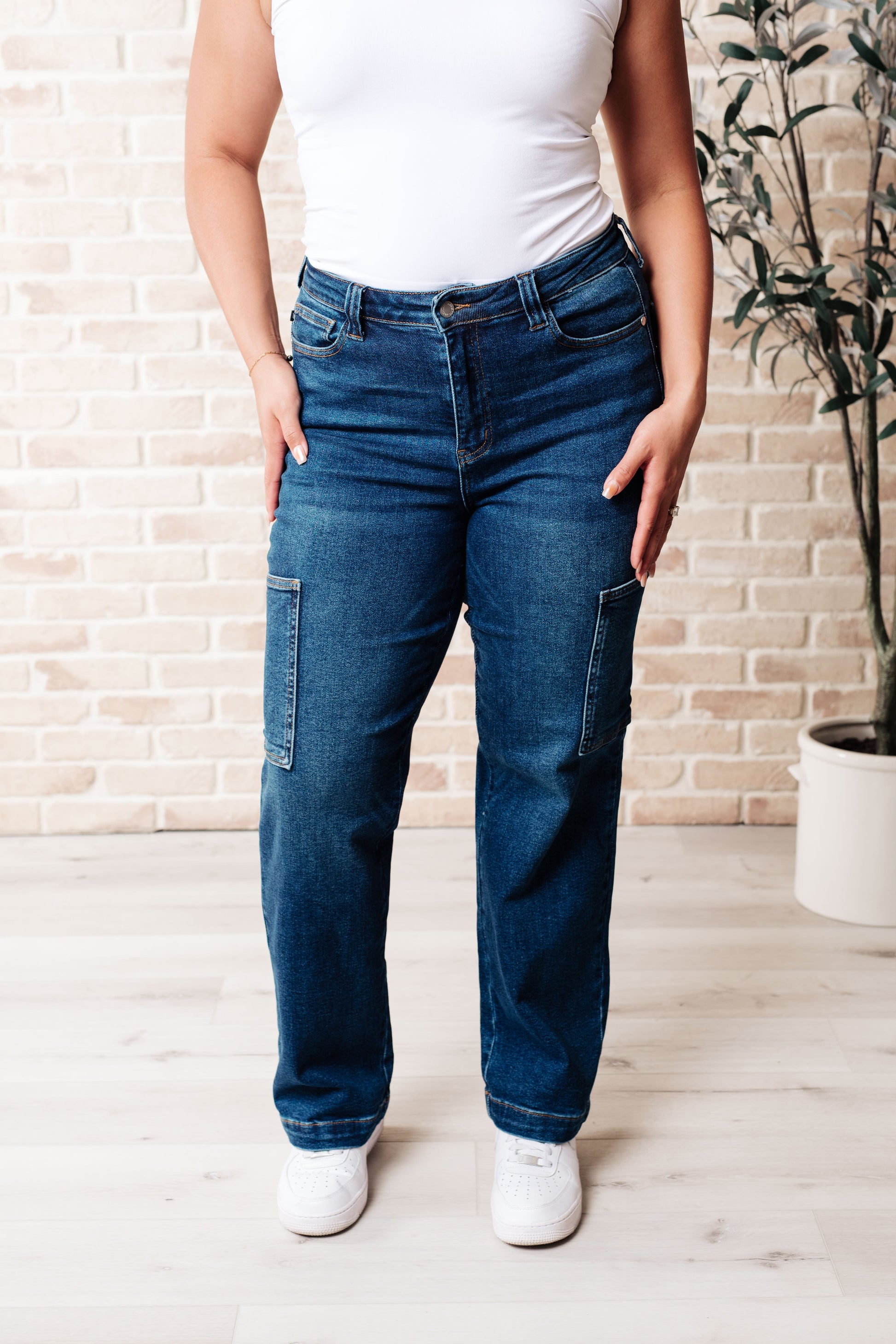 Leila High Rise Cargo Straight Jeans - Premium Denim -  Follower Of Faith Apparel 0/24, 1/25, 11/30, 13/31, 14W, 15/32, 16W, 18W, 20W, 22W, 24W, 3/26, 5/27, 6-12-2024, 6-19-2024, 7-2-2024, 7-30-2024, 7-9-2024, 7/28, 88725, 9/29, Bottoms, Cargo, Denim, flatrate, JB6-12-2024, JBAvailableNow, Judy Blue Shop our Christian T-Shirts & Apparel