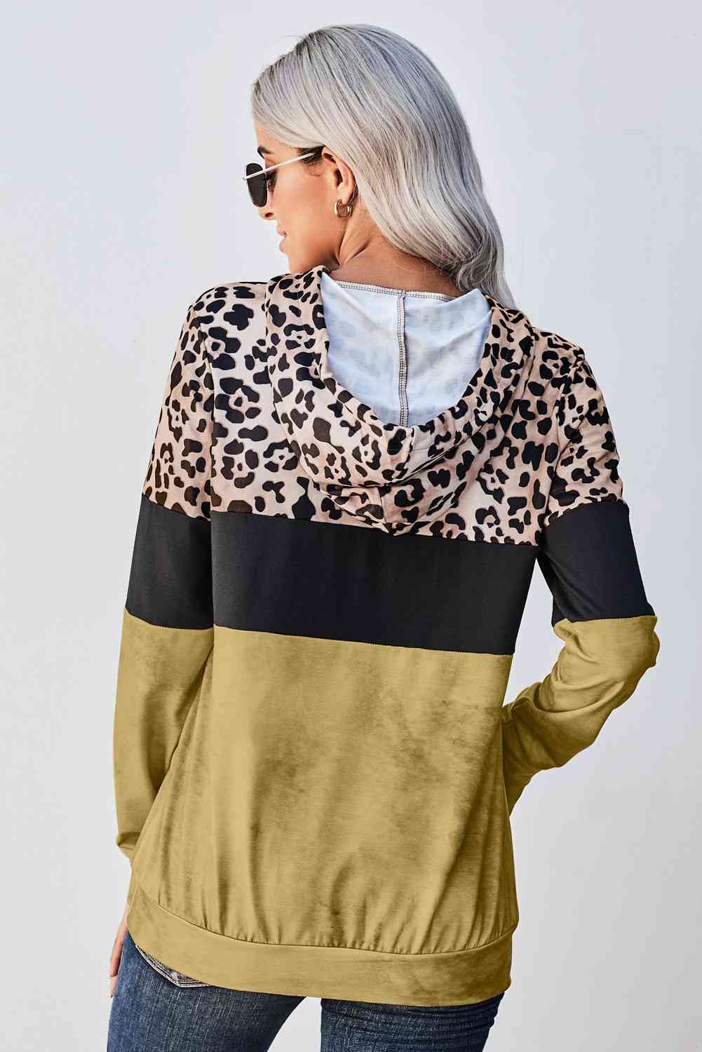 Leopard Color Block Hoodie - Premium Hoodie -  Follower Of Faith Apparel Animal print hoodie, Hoodie with drawstring, Hoodies, ladies hoodie, Leopard hoodie, Ship From Overseas, SYNZ Shop our Christian T-Shirts & Apparel