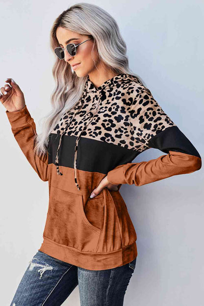 Leopard Color Block Hoodie - Premium Hoodie -  Follower Of Faith Apparel Animal print hoodie, Hoodie with drawstring, Hoodies, ladies hoodie, Leopard hoodie, Ship From Overseas, SYNZ Shop our Christian T-Shirts & Apparel