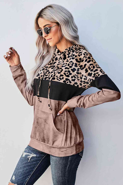 Leopard Color Block Hoodie - Premium Hoodie -  Follower Of Faith Apparel Animal print hoodie, Hoodie with drawstring, Hoodies, ladies hoodie, Leopard hoodie, Ship From Overseas, SYNZ Shop our Christian T-Shirts & Apparel