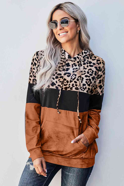 Leopard Color Block Hoodie - Premium Hoodie -  Follower Of Faith Apparel Animal print hoodie, Hoodie with drawstring, Hoodies, ladies hoodie, Leopard hoodie, Ship From Overseas, SYNZ Shop our Christian T-Shirts & Apparel