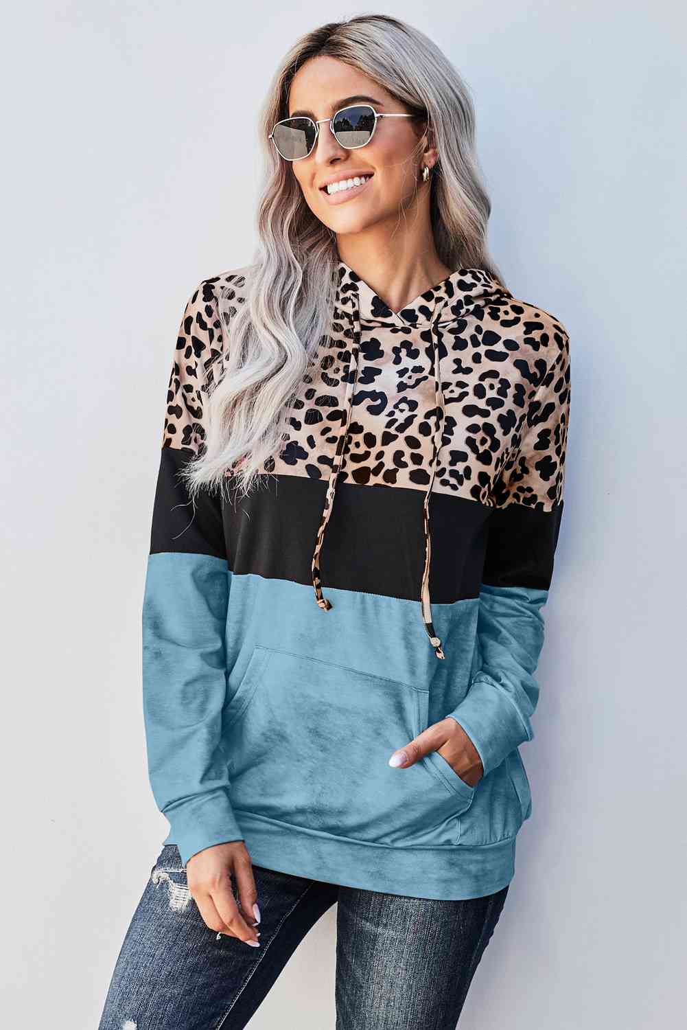 Leopard Color Block Hoodie - Premium Hoodie -  Follower Of Faith Apparel Animal print hoodie, Hoodie with drawstring, Hoodies, ladies hoodie, Leopard hoodie, Ship From Overseas, SYNZ Shop our Christian T-Shirts & Apparel