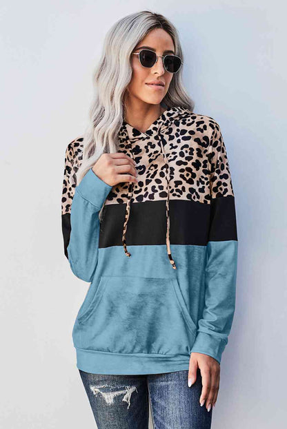 Leopard Color Block Hoodie - Premium Hoodie -  Follower Of Faith Apparel Animal print hoodie, Hoodie with drawstring, Hoodies, ladies hoodie, Leopard hoodie, Ship From Overseas, SYNZ Shop our Christian T-Shirts & Apparel