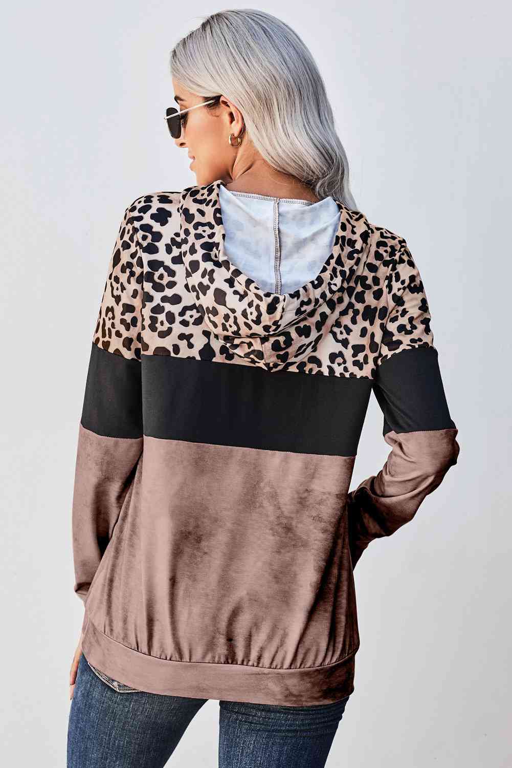 Leopard Color Block Hoodie - Premium Hoodie -  Follower Of Faith Apparel Animal print hoodie, Hoodie with drawstring, Hoodies, ladies hoodie, Leopard hoodie, Ship From Overseas, SYNZ Shop our Christian T-Shirts & Apparel