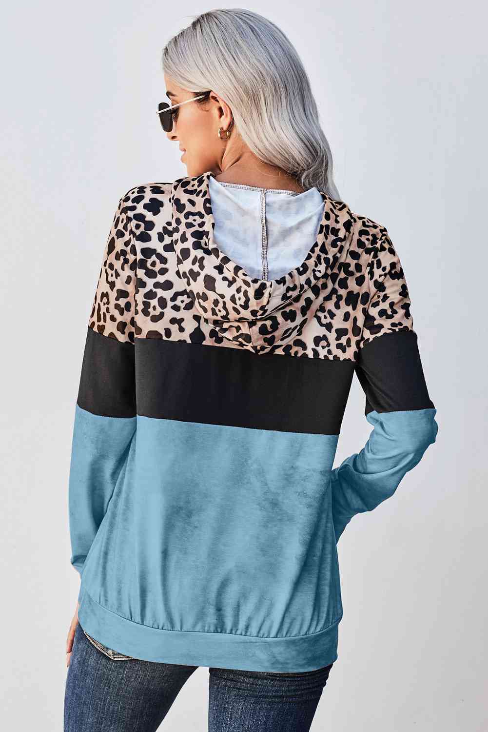 Leopard Color Block Hoodie - Premium Hoodie -  Follower Of Faith Apparel Animal print hoodie, Hoodie with drawstring, Hoodies, ladies hoodie, Leopard hoodie, Ship From Overseas, SYNZ Shop our Christian T-Shirts & Apparel