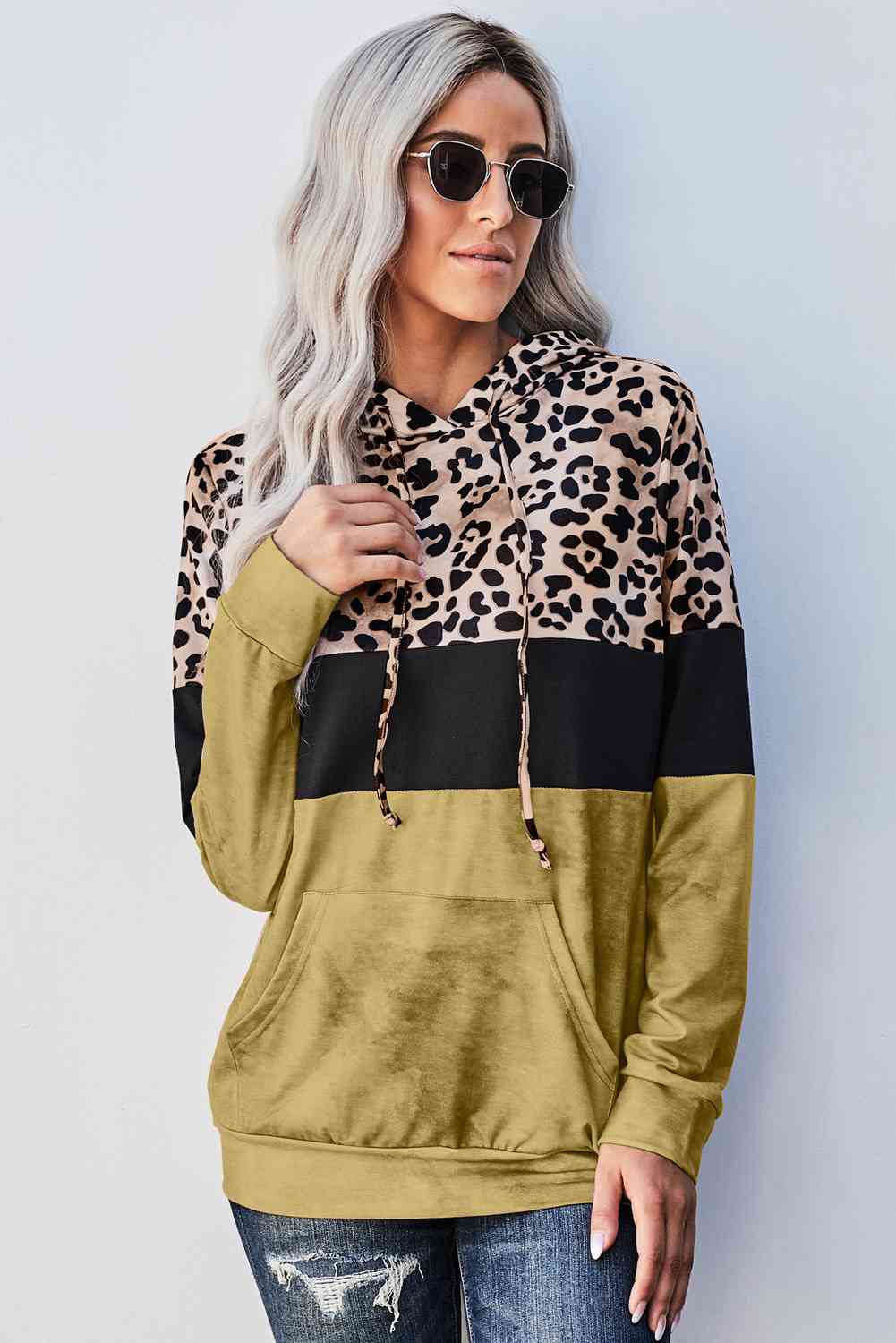 Leopard Color Block Hoodie - Premium Hoodie -  Follower Of Faith Apparel Animal print hoodie, Hoodie with drawstring, Hoodies, ladies hoodie, Leopard hoodie, Ship From Overseas, SYNZ Shop our Christian T-Shirts & Apparel