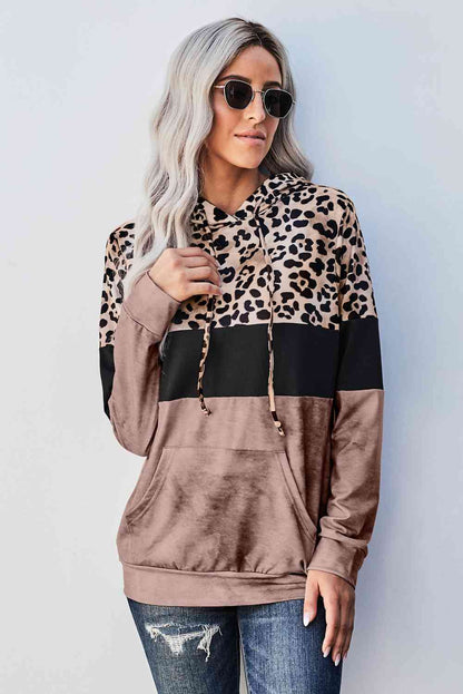 Leopard Color Block Hoodie - Premium Hoodie -  Follower Of Faith Apparel Animal print hoodie, Hoodie with drawstring, Hoodies, ladies hoodie, Leopard hoodie, Ship From Overseas, SYNZ Shop our Christian T-Shirts & Apparel