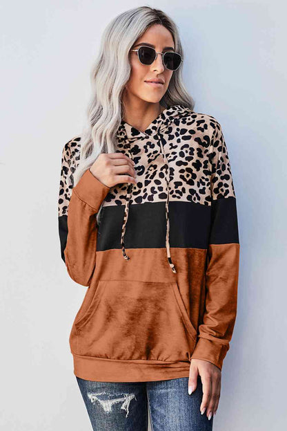 Leopard Color Block Hoodie - Premium Hoodie -  Follower Of Faith Apparel Animal print hoodie, Hoodie with drawstring, Hoodies, ladies hoodie, Leopard hoodie, Ship From Overseas, SYNZ Shop our Christian T-Shirts & Apparel