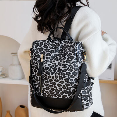 Leopard PU Leather Backpack Bag - Premium Backpack bag -  Follower Of Faith Apparel Backpack, Backpack bag, Backpack purse, Handbag, Leopard, Leopard bag, Leopard handbag, Leopard print, Leopard print backpack, Leopard print bag, Medium bag, new arrival, new arrivals, Popular backpack purse, Trending bags, Weekender Bags, Y.P Shop our Christian T-Shirts & Apparel