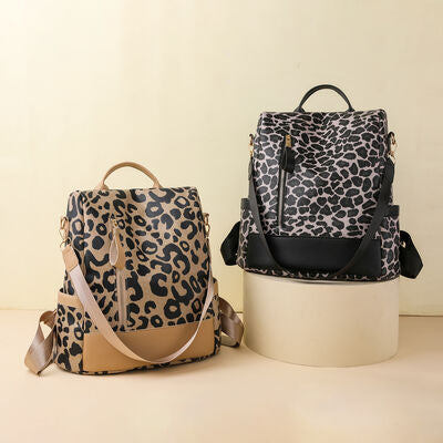 Leopard PU Leather Backpack Bag - Premium Backpack bag -  Follower Of Faith Apparel Backpack, Backpack bag, Backpack purse, Handbag, Leopard, Leopard bag, Leopard handbag, Leopard print, Leopard print backpack, Leopard print bag, Medium bag, new arrival, new arrivals, Popular backpack purse, Trending bags, Weekender Bags, Y.P Shop our Christian T-Shirts & Apparel