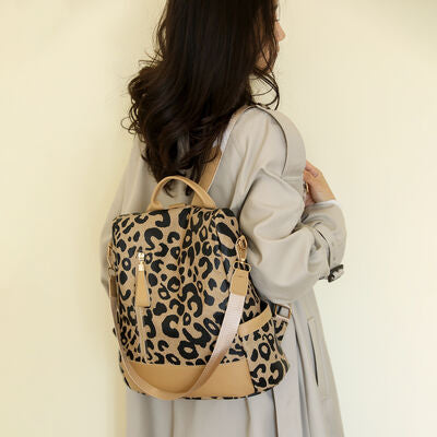 Leopard PU Leather Backpack Bag - Premium Backpack bag -  Follower Of Faith Apparel Backpack, Backpack bag, Backpack purse, Handbag, Leopard, Leopard bag, Leopard handbag, Leopard print, Leopard print backpack, Leopard print bag, Medium bag, new arrival, new arrivals, Popular backpack purse, Trending bags, Weekender Bags, Y.P Shop our Christian T-Shirts & Apparel