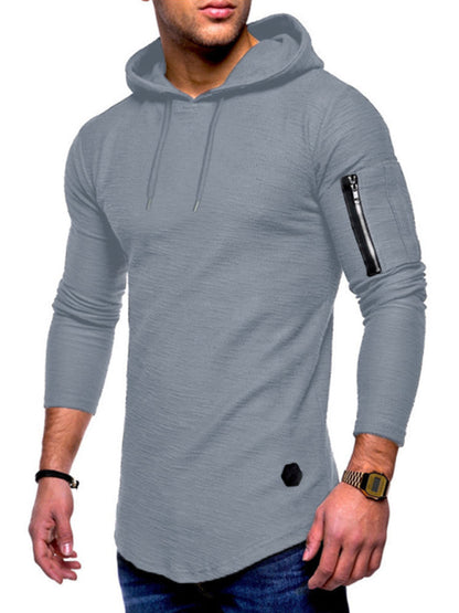 Lightweight Men's Hooded long-sleeve T-shirt - Premium Men's Long Sleeve -  Follower Of Faith Apparel army gree, black, grey, light grey, long sleeve, Men's Clothing, men's faith apparel, men's faith clothing, Men's hooded long sleeve tee, mens hooded tee, Sports grey, White, zipper sleeve Shop our Christian T-Shirts & Apparel