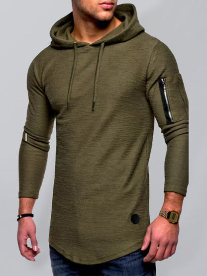 Lightweight Men's Hooded long-sleeve T-shirt - Premium Men's Long Sleeve -  Follower Of Faith Apparel army gree, black, grey, light grey, long sleeve, Men's Clothing, men's faith apparel, men's faith clothing, Men's hooded long sleeve tee, mens hooded tee, Sports grey, White, zipper sleeve Shop our Christian T-Shirts & Apparel