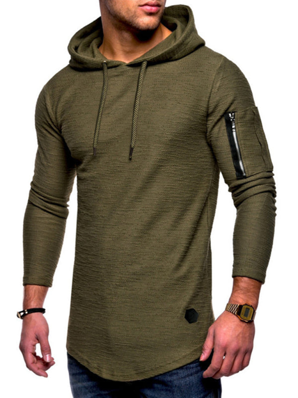 Lightweight Men's Hooded long-sleeve T-shirt - Premium Men's Long Sleeve -  Follower Of Faith Apparel army gree, black, grey, light grey, long sleeve, Men's Clothing, men's faith apparel, men's faith clothing, Men's hooded long sleeve tee, mens hooded tee, Sports grey, White, zipper sleeve Shop our Christian T-Shirts & Apparel