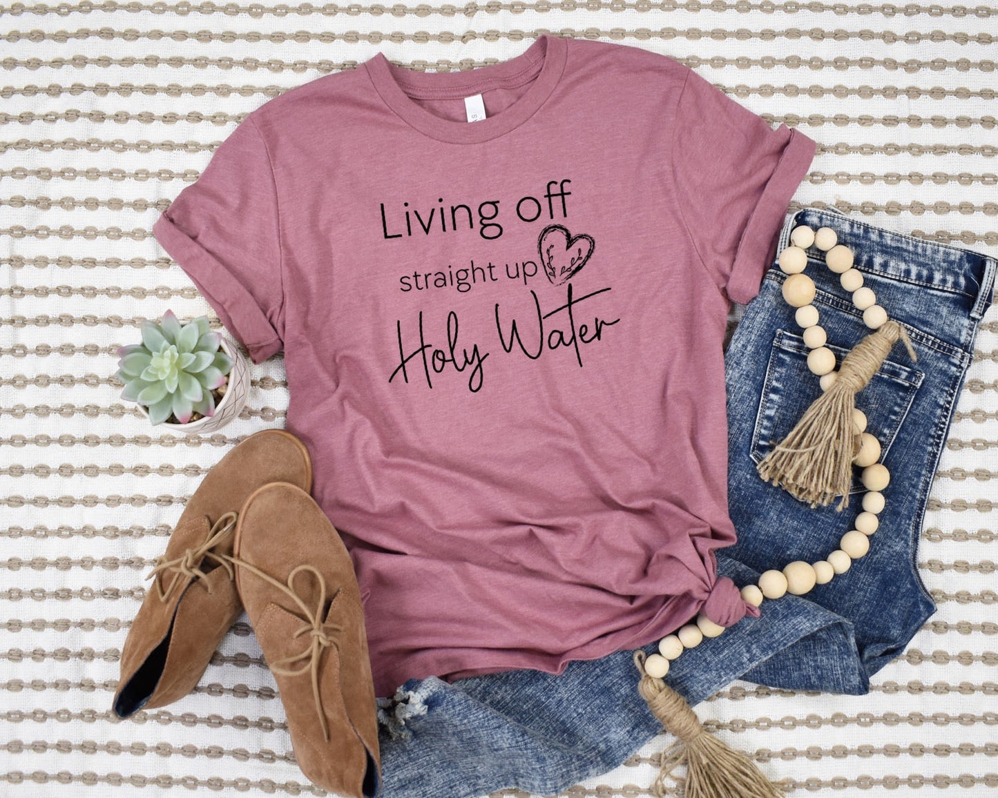 Living Off Straight Up Holy Water Ladies Short Sleeve Tee - Premium Ladies Short Sleeve T-Shirt -  Shop now at Follower Of Faith ApparelChristian  shirts for women, Cotton, Crew neck, holy water t shirt, Jesus tees for ladies, ladies Christian apparel, ladies Christian t shirts, ladies Christian tees, ladies Short sleeve, Living off straight up holy water t shirt, Regular fit, short sleeve ladies Christian shirt, short sleeve women's Christian shirt, T-shirts, Unisex, Women's Clothing