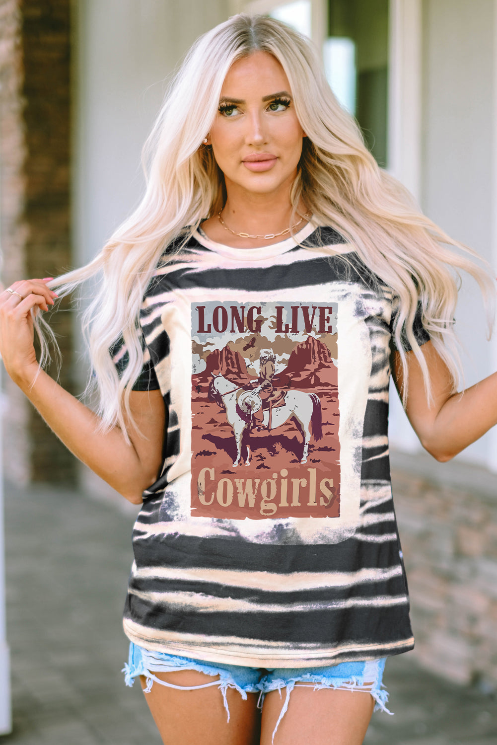 Long Live Cowgirls Ladies T-Shirt - Premium Ladies T-Shirt -  Follower Of Faith Apparel cowgirls, ladies Short Sleeve t shirt, long live cowgirl, new, newest arrival, Sale, SYNZ, T shirts for cowgirls, trendy western tee, western apparel, western apparel for women, wild west apparel, women's t shirt, womens apparel, womens fashion Shop our Christian T-Shirts & Apparel