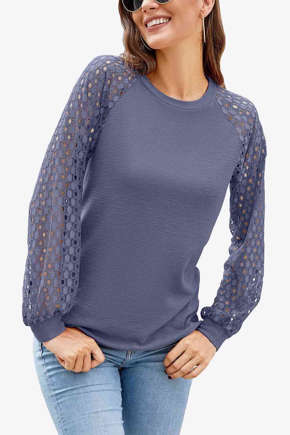 Long Raglan Lace Ladies Long Sleeve T-Shirt (several colors) - Follower Of Faith Apparel