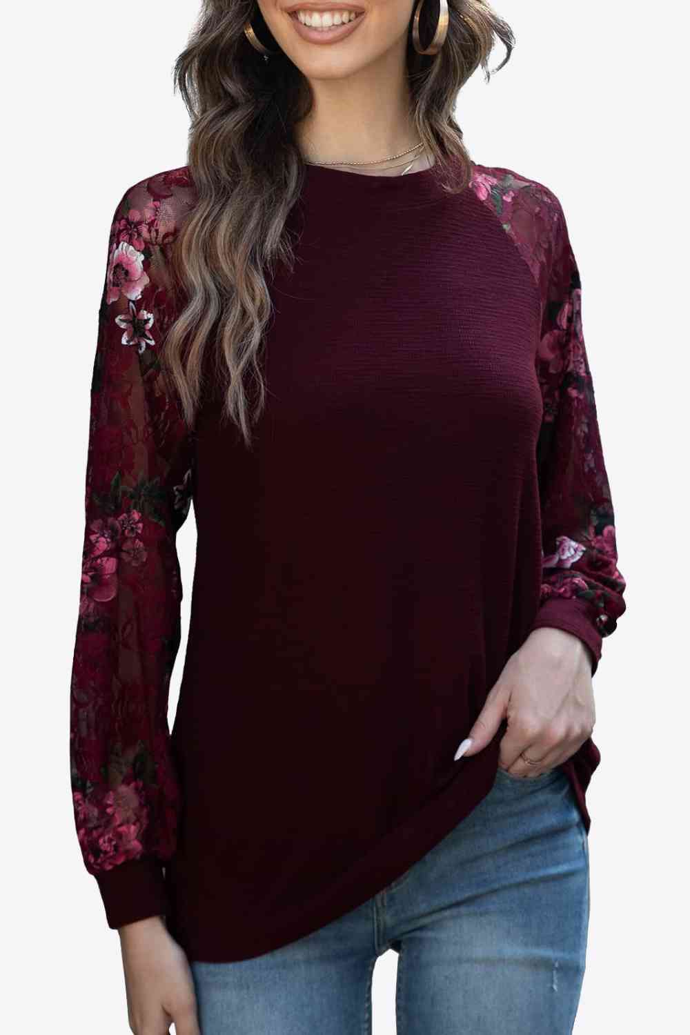 Long Raglan Lace Ladies Long Sleeve T-Shirt (several colors) - Follower Of Faith Apparel