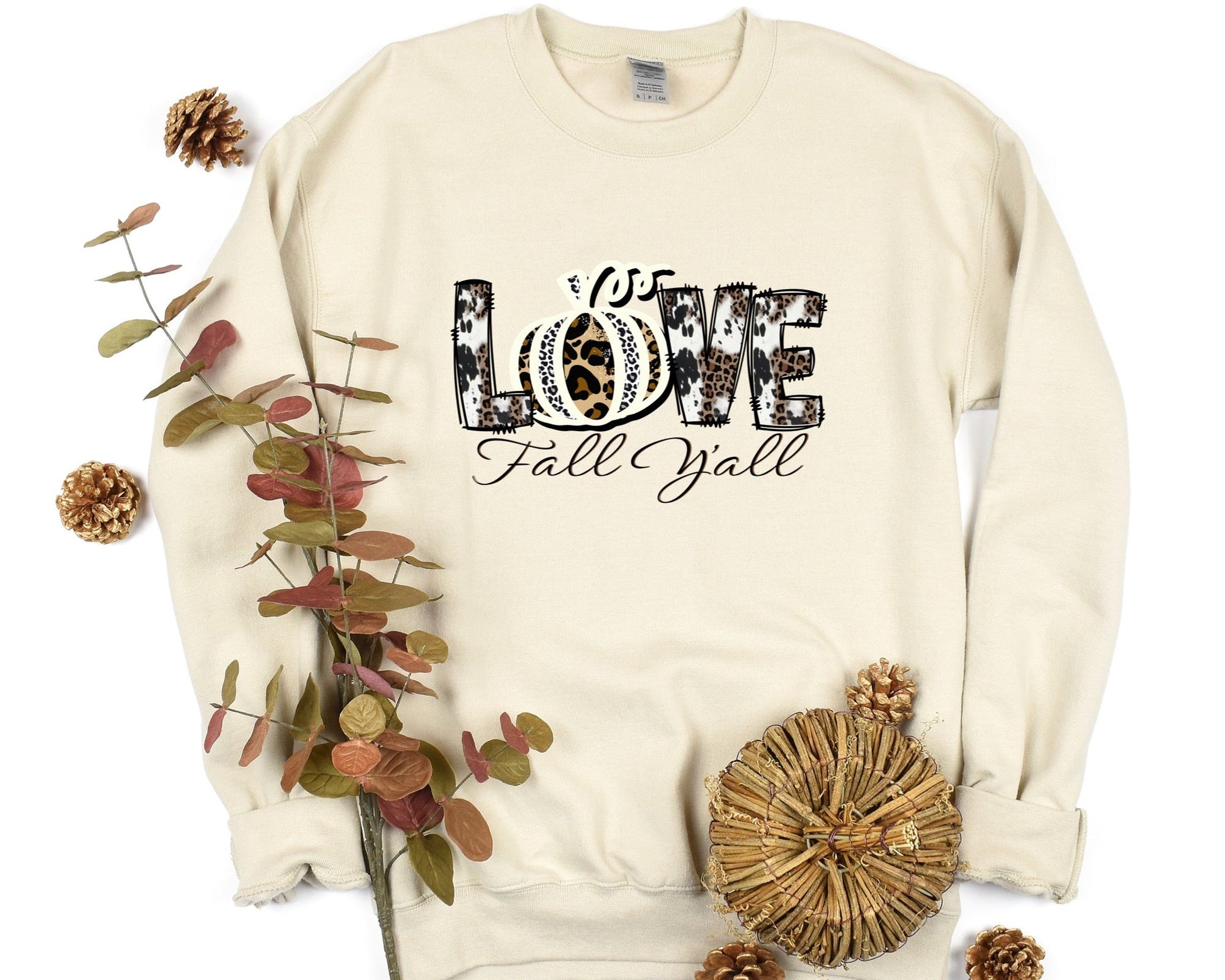 Love Fall Y’all Ladies Sweatshirt - Premium Sweatshirt -  Follower Of Faith ApparelAnimal print pumpkin sweatshirt, best seller, Crew neck, DTG, fall, Fall Christian sweatshirts, Fall y’all tees, Ladies sweatshirt, Love fall y’all pumpkin animal print, New, Popular fall sweatshirts, Regular fit, Sweatshirts, Unisex, Valentine's Day Picks, Women's Clothing Shop our Christian T-Shirts & Apparel