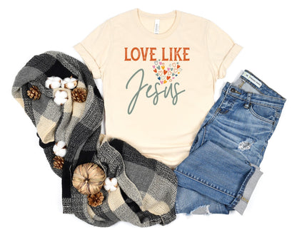 Love Like Jesus Ladies T-Shirt - Premium Ladies T-Shirt -  Follower Of Faith ApparelCotton, Crew neck, DTG, ladies Short sleeve, Men's Clothing, Regular fit, Sale, T-shirts, Unisex, Women's Clothing Shop our Christian T-Shirts & Apparel