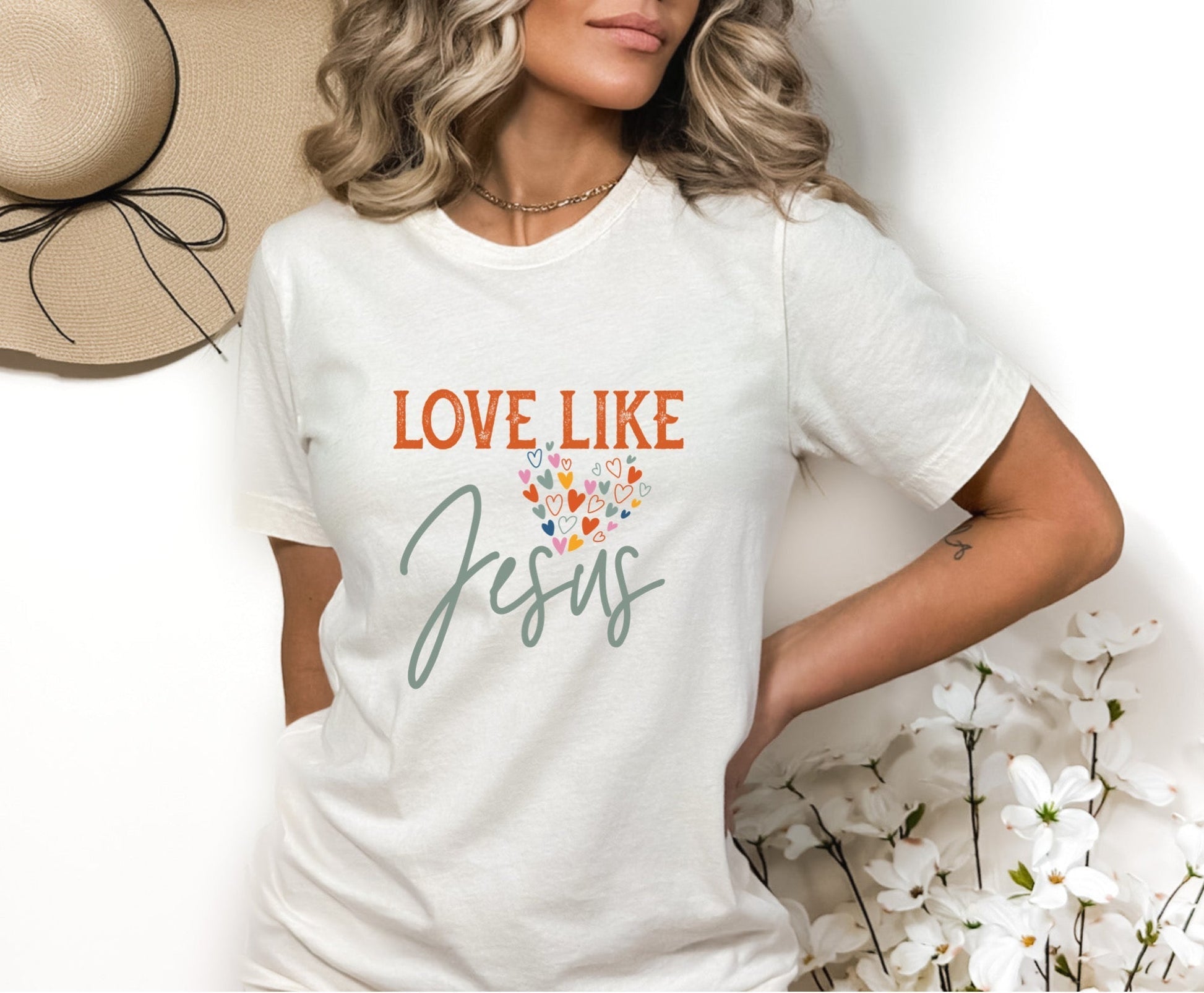 Love Like Jesus Ladies T-Shirt - Premium Ladies T-Shirt -  Follower Of Faith ApparelCotton, Crew neck, DTG, ladies Short sleeve, Men's Clothing, Regular fit, Sale, T-shirts, Unisex, Women's Clothing Shop our Christian T-Shirts & Apparel