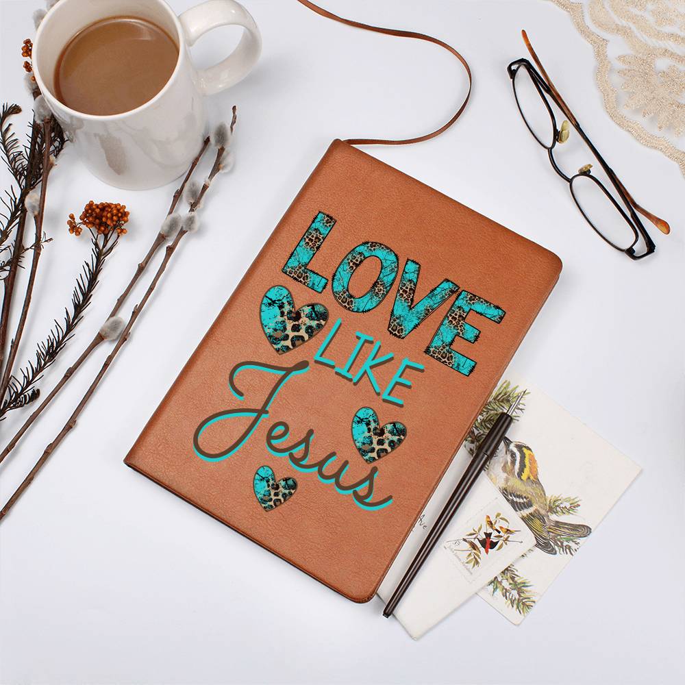 Love Like Jesus Leather Journal - Premium Christian Journal -  Follower Of Faith ApparelChristian Leather Journal, L10103, Love like Jesus journal Shop our Christian T-Shirts & Apparel