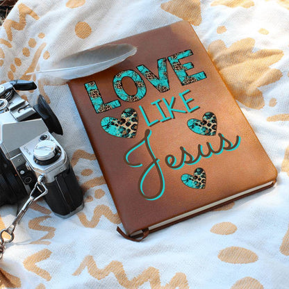 Love Like Jesus Leather Journal - Premium Christian Journal -  Follower Of Faith ApparelChristian Leather Journal, L10103, Love like Jesus journal Shop our Christian T-Shirts & Apparel