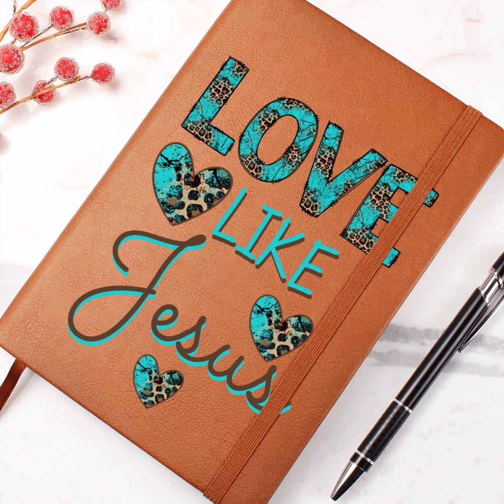 Love Like Jesus Leather Journal - Premium Christian Journal -  Follower Of Faith ApparelChristian Leather Journal, L10103, Love like Jesus journal Shop our Christian T-Shirts & Apparel