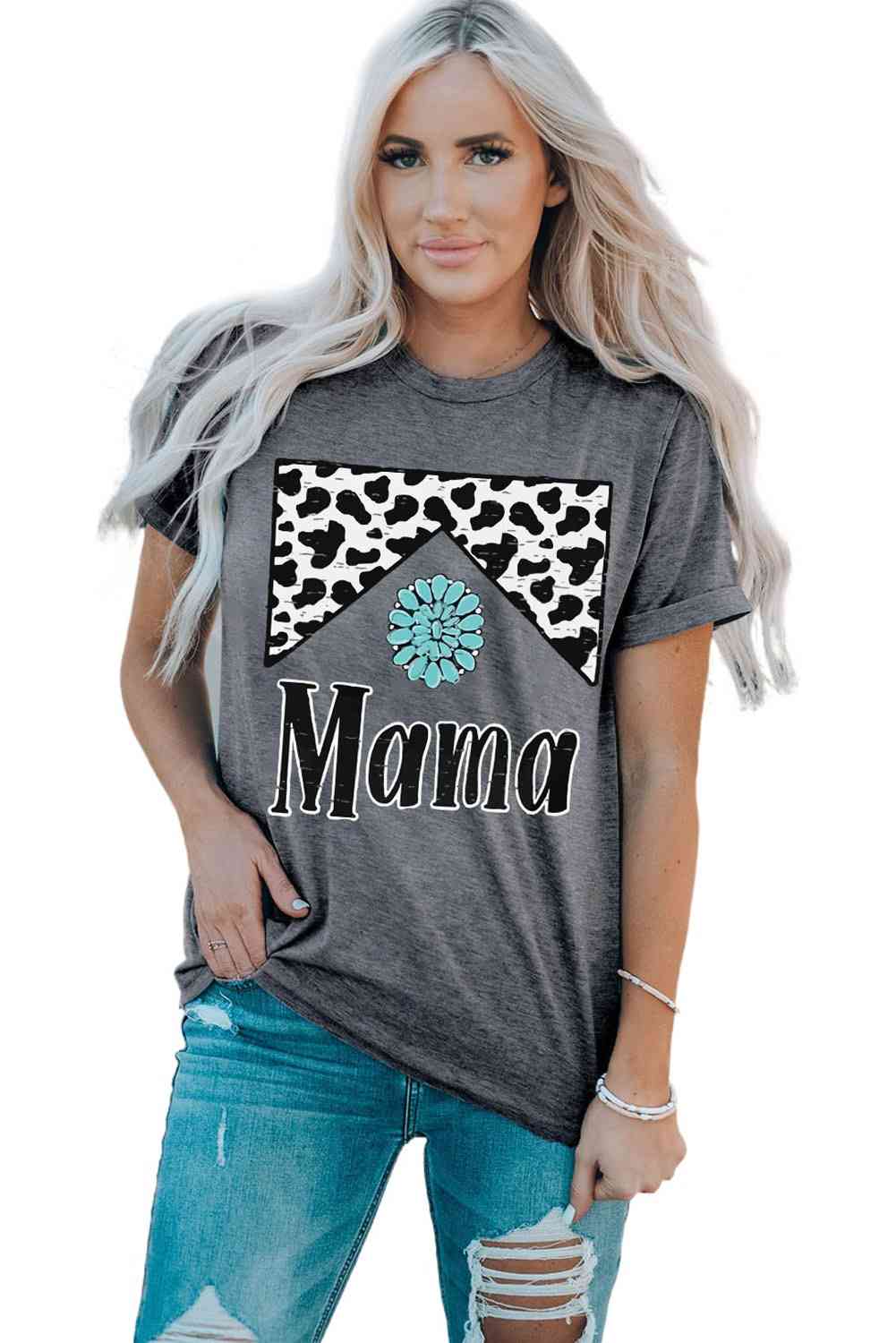 MAMA Cow Print Ladies T-Shirt - Follower Of Faith Apparel