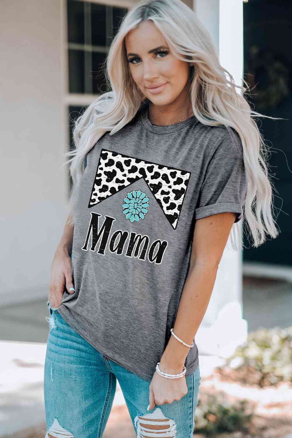 MAMA Cow Print Ladies T-Shirt - Follower Of Faith Apparel