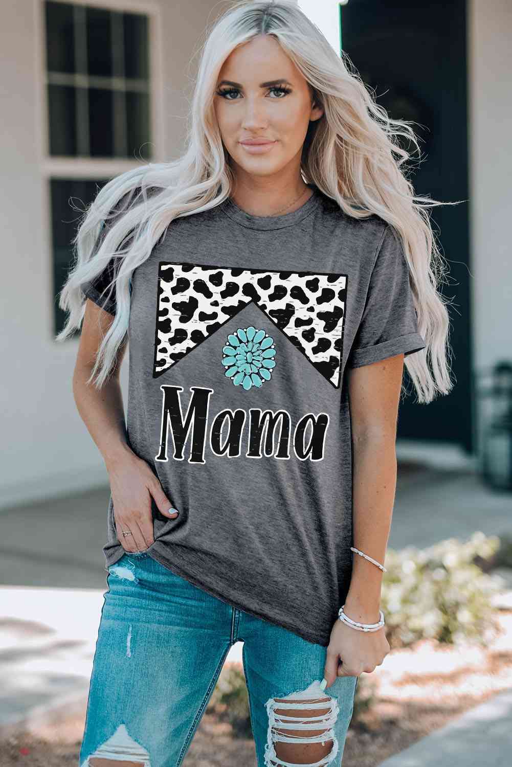 MAMA Cow Print Ladies T-Shirt - Follower Of Faith Apparel