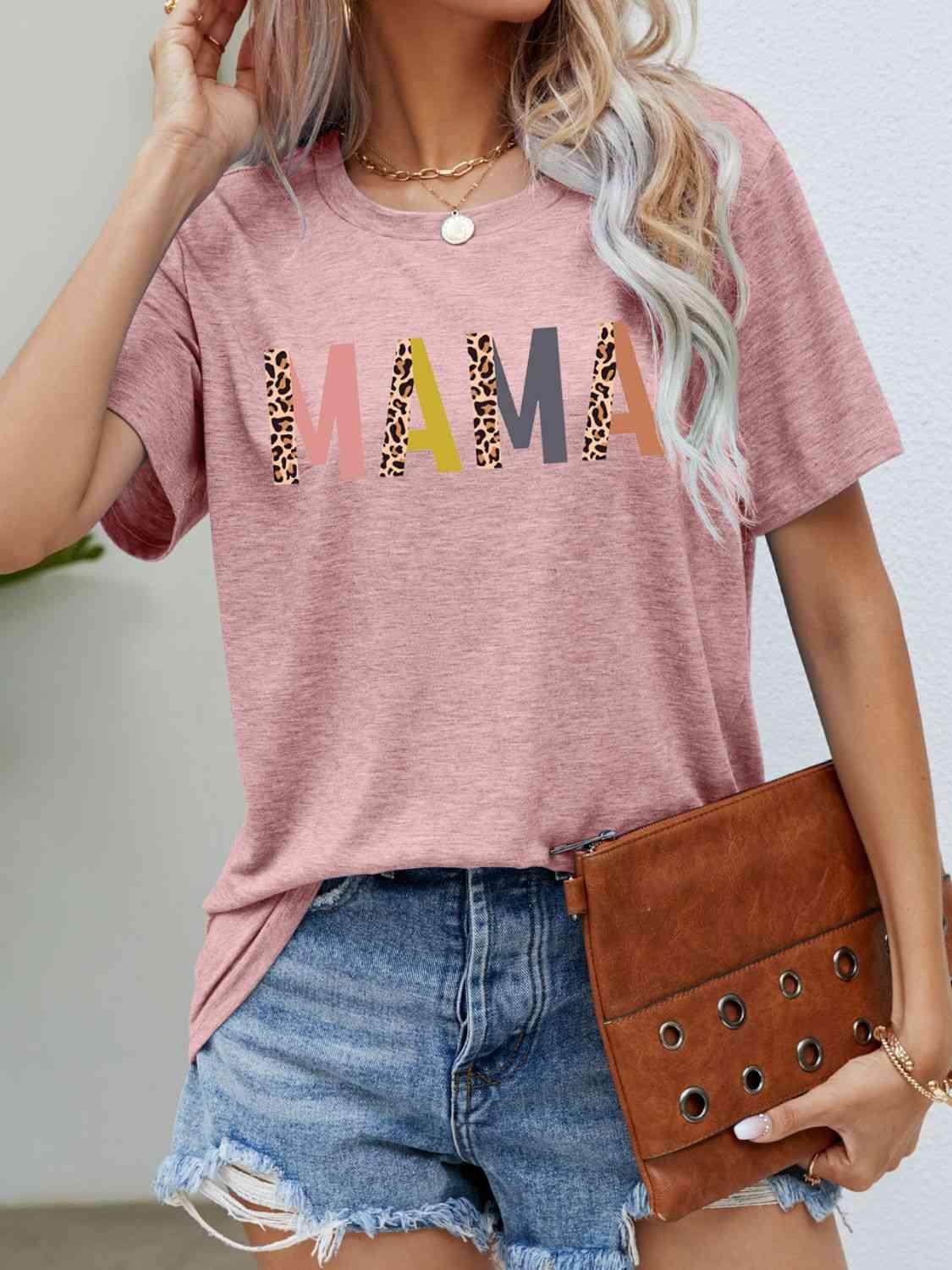 MAMA Leopard Graphic Ladies T-Shirt - Premium Ladies T-Shirt -  Follower Of Faith Apparel Changeable, ladies Short sleeve, ladies Short Sleeve t shirt, ladies Short Sleeve tee, ladies short sleeve tees, Mama tee, mom tees, Ship From Overseas Shop our Christian T-Shirts & Apparel