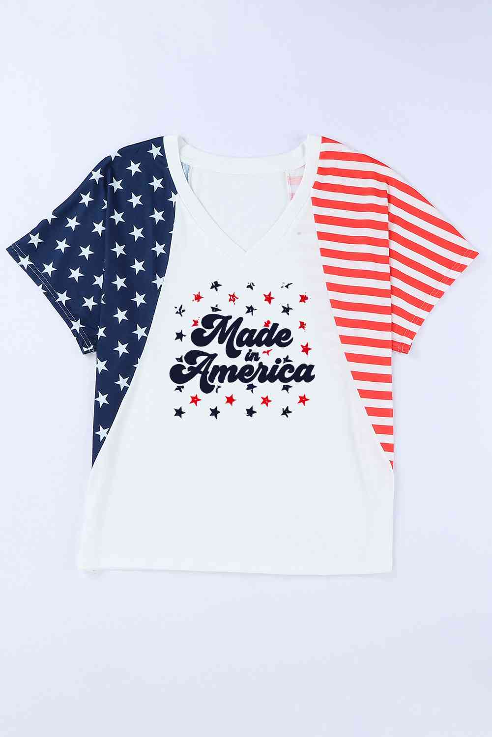 Made In America V-Neck Ladies T Shirt - Follower Of Faith Apparel