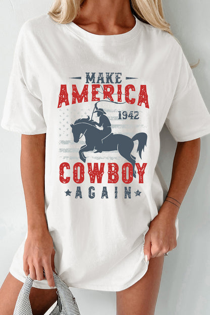 Make America Cowboy Again Ladies T-Shirt - Premium Ladies T-Shirt -  Follower Of Faith Apparel Cowgirl t shirts, Cowgirl tee, Election clothing, Funny t shirts for women, ladies Short Sleeve t shirt, Make america cowboy again, Make america great again, new arrival, new arrivals, Sale, Ship From Overseas, SYNZ, Trump tees, Tump fan, Usa womens tee, Womens t shirt, Womens tee Shop our Christian T-Shirts & Apparel