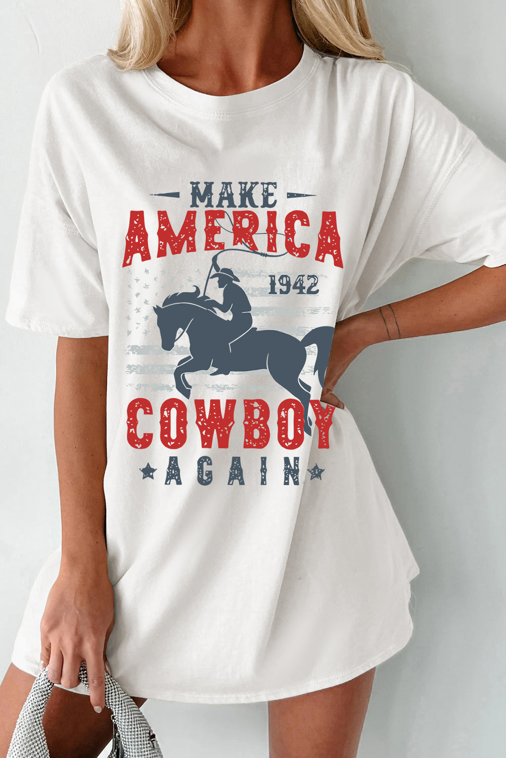 Make America Cowboy Again Ladies T-Shirt - Premium Ladies T-Shirt -  Follower Of Faith Apparel Cowgirl t shirts, Cowgirl tee, Election clothing, Funny t shirts for women, ladies Short Sleeve t shirt, Make america cowboy again, Make america great again, new arrival, new arrivals, Sale, Ship From Overseas, SYNZ, Trump tees, Tump fan, Usa womens tee, Womens t shirt, Womens tee Shop our Christian T-Shirts & Apparel