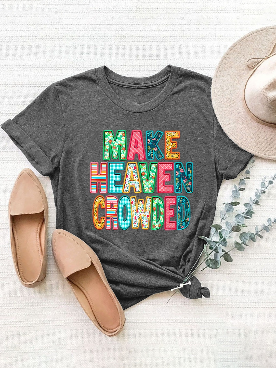 Make Heaven Crowded T-Shirt - Premium Ladies T-Shirt -  Follower Of Faith Apparel Bible scripture t shirt, Bible tees, Bible verse apparel, Christian T shirt, Christian T shirt for women, Christian t-shirts for women, Christian tshirts for ladies, crowded, E@M@E, Faith based apparel, Faith based t shirts, Faith based tee, follower, heaven, Make heaven crowded tshirt, new arrival, new arrivals, Sale, shirt Shop our Christian T-Shirts & Apparel