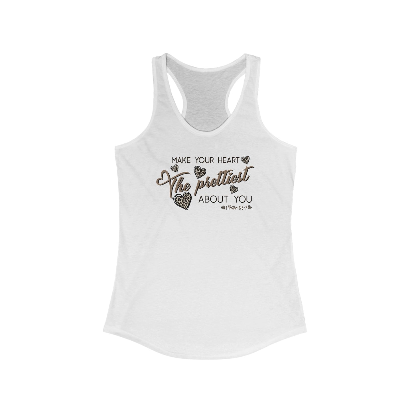 Make Your Heart The Prettiest Thing About You Tank - Premium Ladies Tank Top -  Follower Of Faith Apparel Bible verse tank, Christian tank tops for women, DTG, Faith based tank top, Make your heart the prettiest thing about you, Neck Labels, Slim fit, Spring Essentials, Summer Challenge Picks, Tank Tops, TikTok, Women's Clothing, Women’s Christian tank Shop our Christian T-Shirts & Apparel